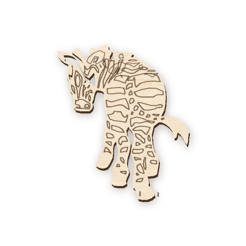 Drevený výrez - Zebra 002