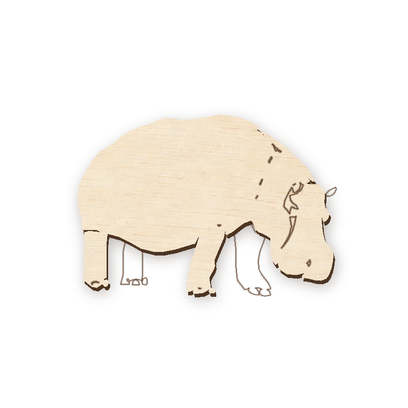 Drevený výrez - Hroch 001